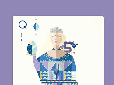 Daenerys Targaryen as the Queen of Diamonds design dragon fan art flat design game of thrones illustration khaleesi vector