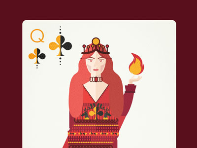 Melisandre, The Red Woman, as the Queen of Clubs