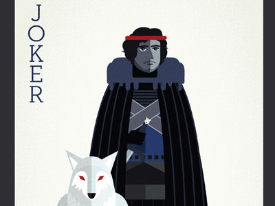 Jon Snow as the Joker design dragon fan art flat design game of thrones illustration khaleesi vector