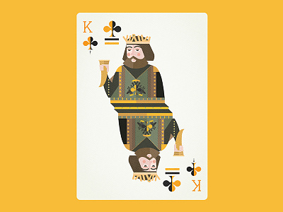 Robert Baratheon as the King of Clubs baratheon design fan art flat design game of thrones illustration king vector
