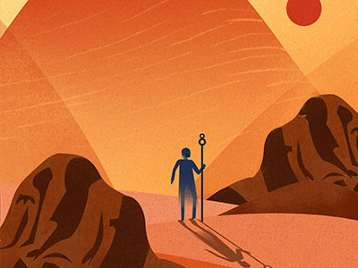 Desert Guide desert environment guide illustration space vector