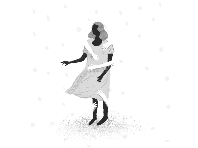 Let the cold take me away gif illustration snow winter woman