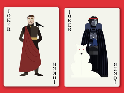 Jokers "Little Finger" & "Jon Snow" game of thrones joker jon snow little finger playing cards