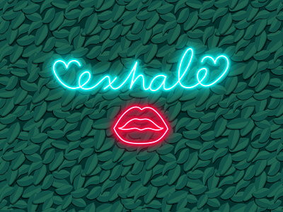 Exhale illustration illustrator neon neon lights neon sign