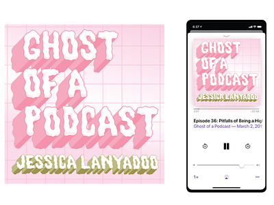 Ghost Of A Podcast Cover Art illustration lettering podcast