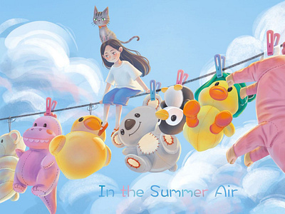 Drying and lovely childrens book illustration childrens book illustrations illustration sky