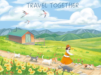 For on outing childrens book illustration illustration spring