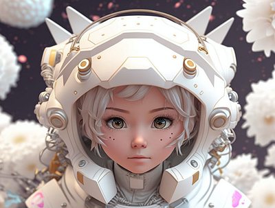 3D astronaut manga style 3d 3d character 3d model