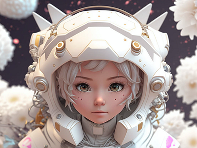 3D astronaut manga style