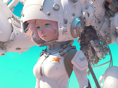3D astronaut manga style