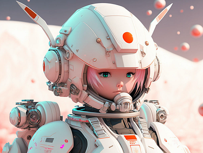 3D astronaut manga style 3d 3d character 3d design 3d model 3d modeling