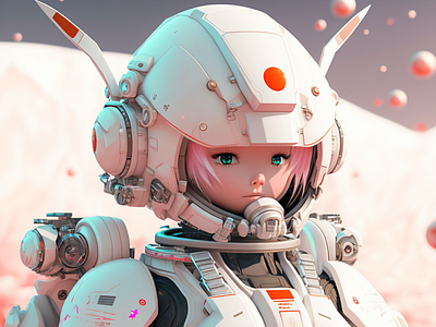 3D astronaut manga style