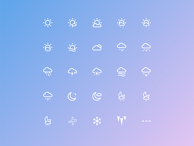 Weather Icons icon set icons illustrator stroke vector weather