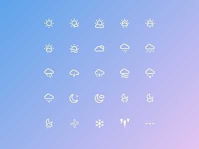 Weather Icons icon set icons illustrator stroke vector weather