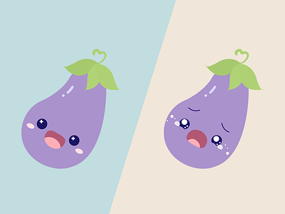 Eggplant Icon crying eggplant emoji happy icon icon artwork illustration