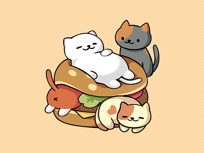 Neko Atsume atsume burger cat kitty neko tubbs