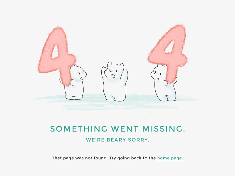Daily UI #008 404 404 404 page bears daily ui daily ui 008 illustration page not found polar bear