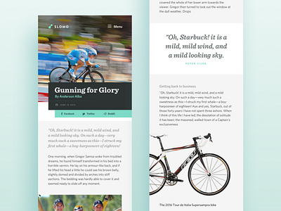 Slomo: Cycling news app app article cycling ios slomo ui ux