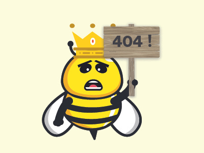 404 ! 404 bee error logo not found oops