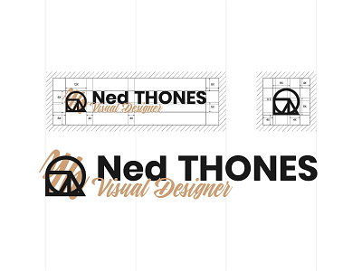 Ned THONES Self Visual Identity bauhaus branding design grid grid design grid logo identity logo minimal minimal branding script script font typography vector visual identity