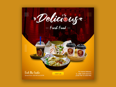 Social media banner For Soliquid food banner restaurant banner design social media banner
