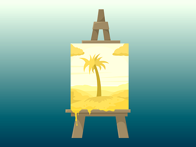 Midas painting easel painting vector