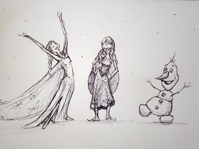 ice queen and qwerky princess with snowman