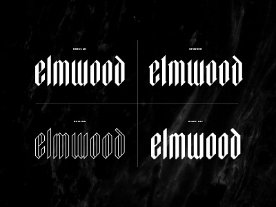 4 Styles Of Elmwood 8 bit blackletter design display eight bit font fonts graphic monoline outline spur textura typography vintage vintage font