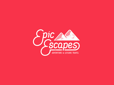 Epic Escapes custom flat hipster icon logo retro typography wordmark