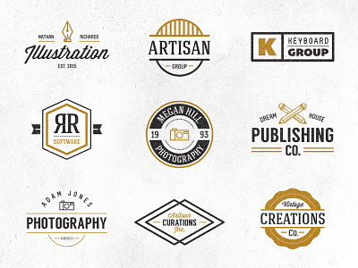 Hipster Logo Pack creative hipster illustration industry logo logos mock up photography retro sale template vintage