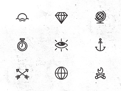 Nomad Icon Set adventure art escape font hipster icon icons line nomad outdoors travel vintage