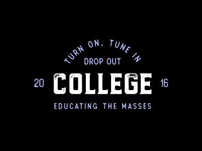 Drop Out College badge display drone font insignia jackal logo ranger type vintage