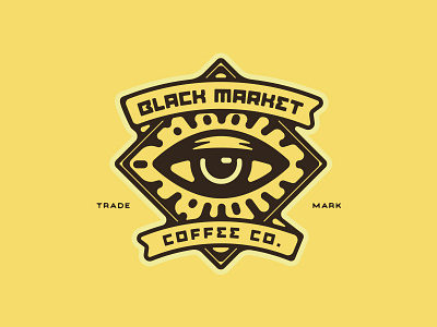 Black Market Coffee Co. badge coffee company crest eye hipster logo logos retro third vintage