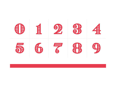 Display Numerals deco font fonts lettering line numbers numerals serif type typography