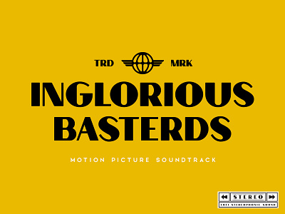 Inglorious Basterds Soundtrack album bold cover display font fonts record retro sans stereo vintage