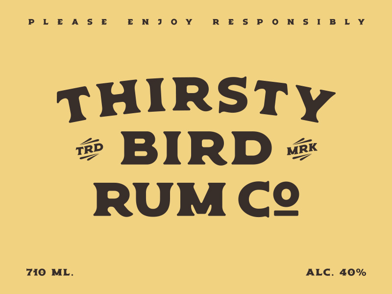 Thirsty Bird Rum Co. catchwords logo rum americana bold font display retro vintage
