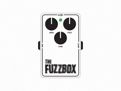 The Fuzzbox Guitar Pedal design graphic guitar label music package packaging pedal typography