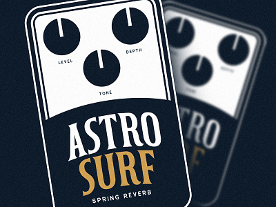 Astro Surf Spring Reverb combo display font guitar illustration mockup pedal reverb vintage