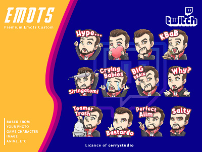 I will create custom twitch emotes and sub, badge in 24 hours 5$