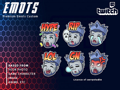 I will create custom twitch emotes and sub, badge in 24 hours 5$