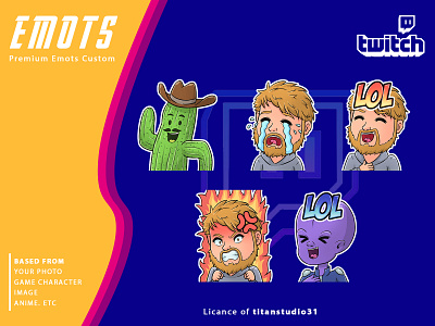 ryanb32299 Twitch Emotes animation badges branding design emotes emotestwitch gameshow illustration logo tw twitch ui