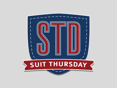 Suit Thursday Logo Concept badge logo