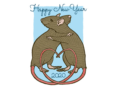 Lunar New Year Card - 2020 2020 illustration lunar new year