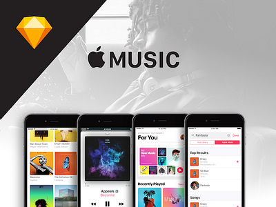 Apple Music Sketch UI Download | Freebie