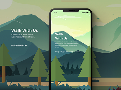 Walk With Us - A Trail App UI/UX design illustration ui ux