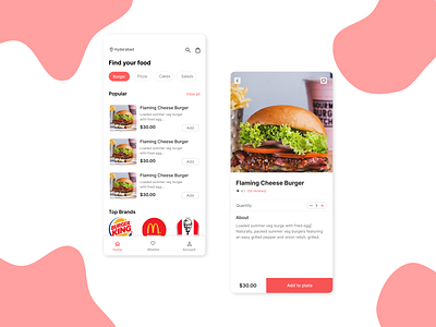 Food delivery - Flaming burger design figma typography ui ux