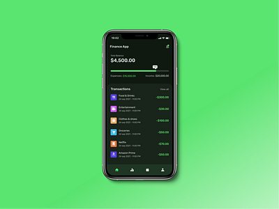 Dark UI - Finance app