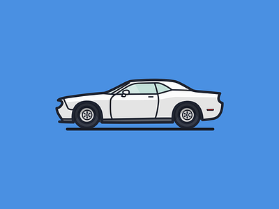 Dodge Challenger car daily design design series dodge icon illustration line muscle car sport style