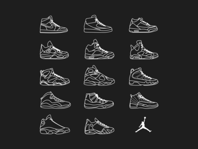 Jordan Timeline basketball icons illustration jordan jordan brand nba nike sneakers