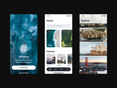 Travel App for iOS app clean ios mobile product design travel typography ui visual design